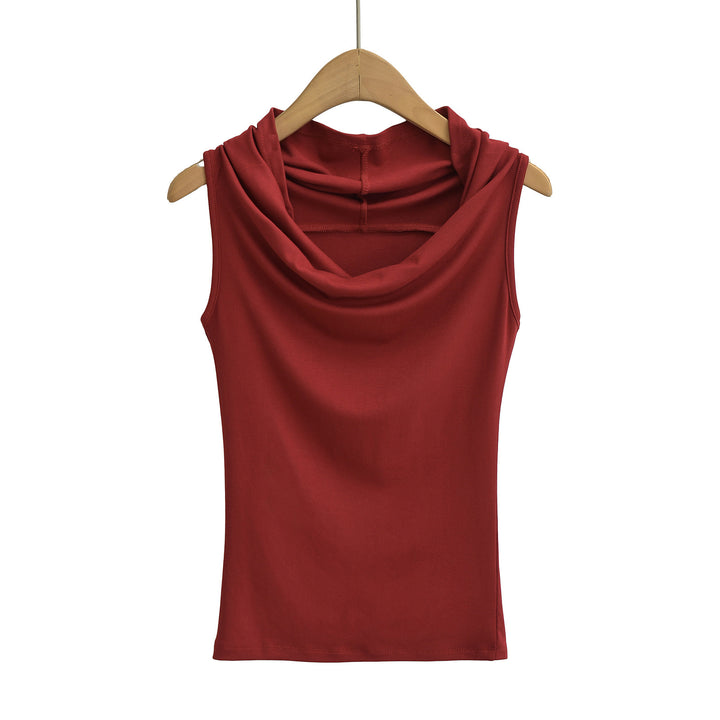 Damen ärmelloses Cowl-Top aus weichem, elastischem Material Drune