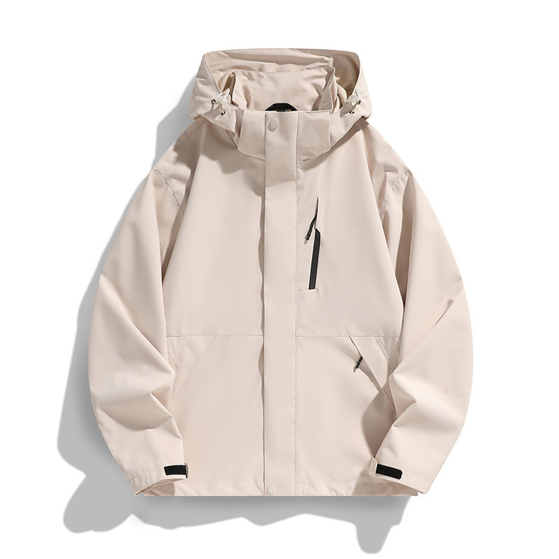 Damen Oversize Softshell-Kapuzenjacke mit Drop-Shoulder, verdeckten Reißverschlüssen und Kordelzug Drune