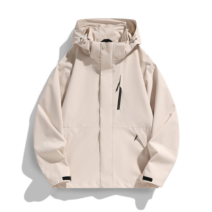 Damen Oversize Softshell-Kapuzenjacke mit Drop-Shoulder, verdeckten Reißverschlüssen und Kordelzug Drune