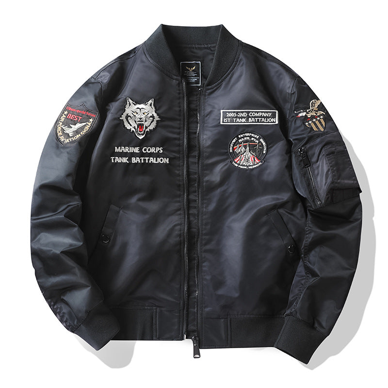 Herren Stylische Bomberjacke mit aufwendigen Applikationen Drune