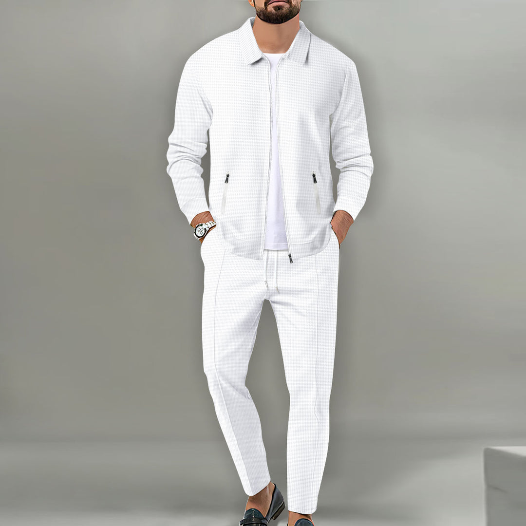 Herren modisches Freizeit-Ensemble mit strukturiertem Obermaterial und elastischem Bund Drune
