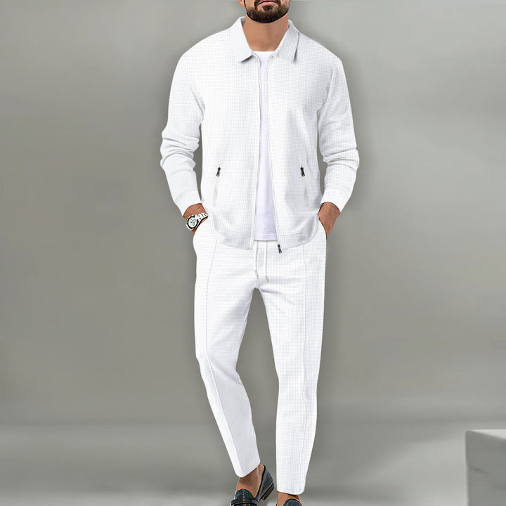 Herren modisches Freizeit-Ensemble mit strukturiertem Obermaterial und elastischem Bund Drune