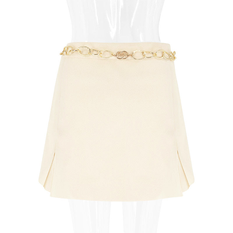 Damen eleganter Miniröcke mit goldener Kette Drune