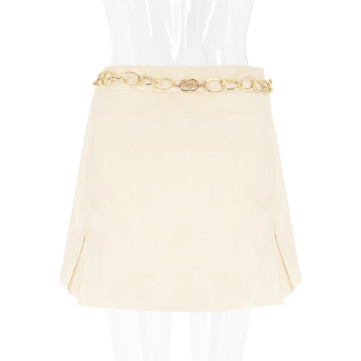 Damen eleganter Miniröcke mit goldener Kette Drune