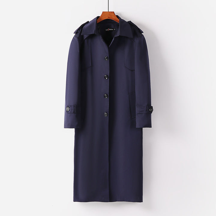 Damen eleganter leichter Trenchcoat mit Epauletten und Knopfleiste Drune