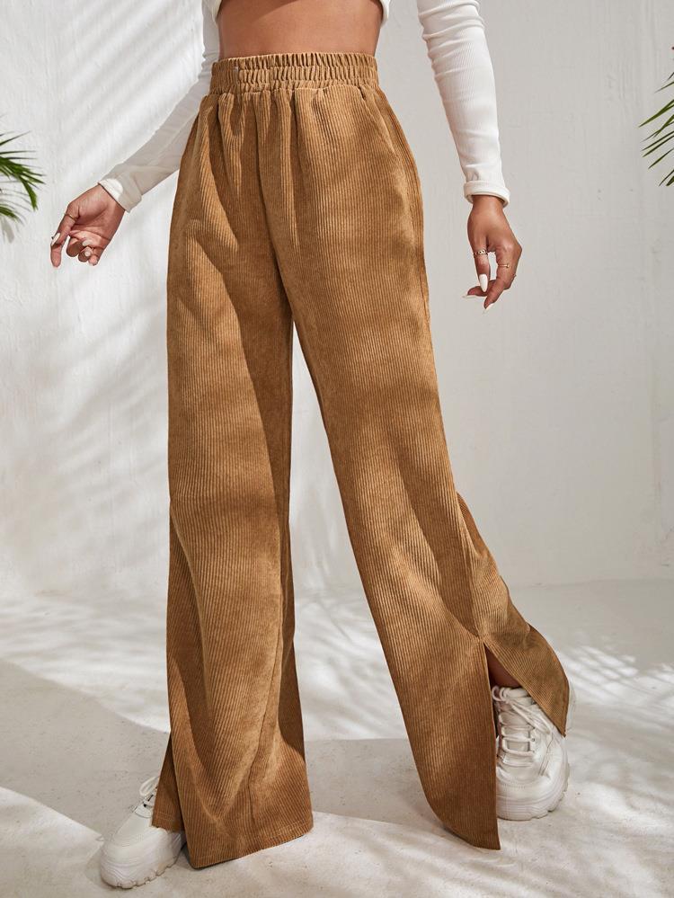 Damen Hoch taillierte Freizeithose mit geradem Schnitt Drune