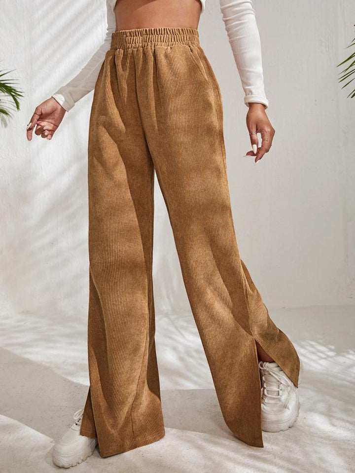 Damen Hoch taillierte Freizeithose mit geradem Schnitt Drune