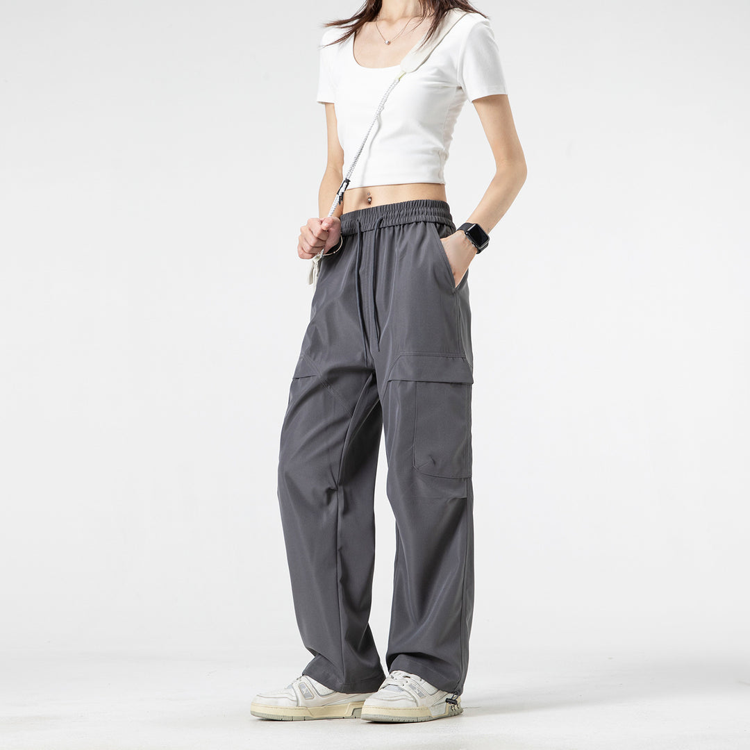Unisex Weite Cargo-Hose im Utility-Baggy-Stil mit Elastikbund und verstellbaren Beinabschlüssen Drune