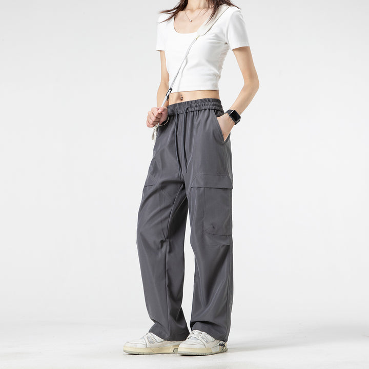 Unisex Weite Cargo-Hose im Utility-Baggy-Stil mit Elastikbund und verstellbaren Beinabschlüssen Drune