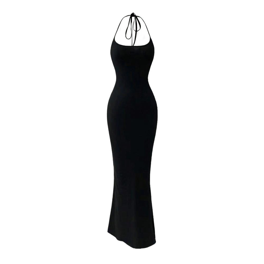Damen figurbetontes Maxikleid mit haltem Design und schlankem Schnitt Drune