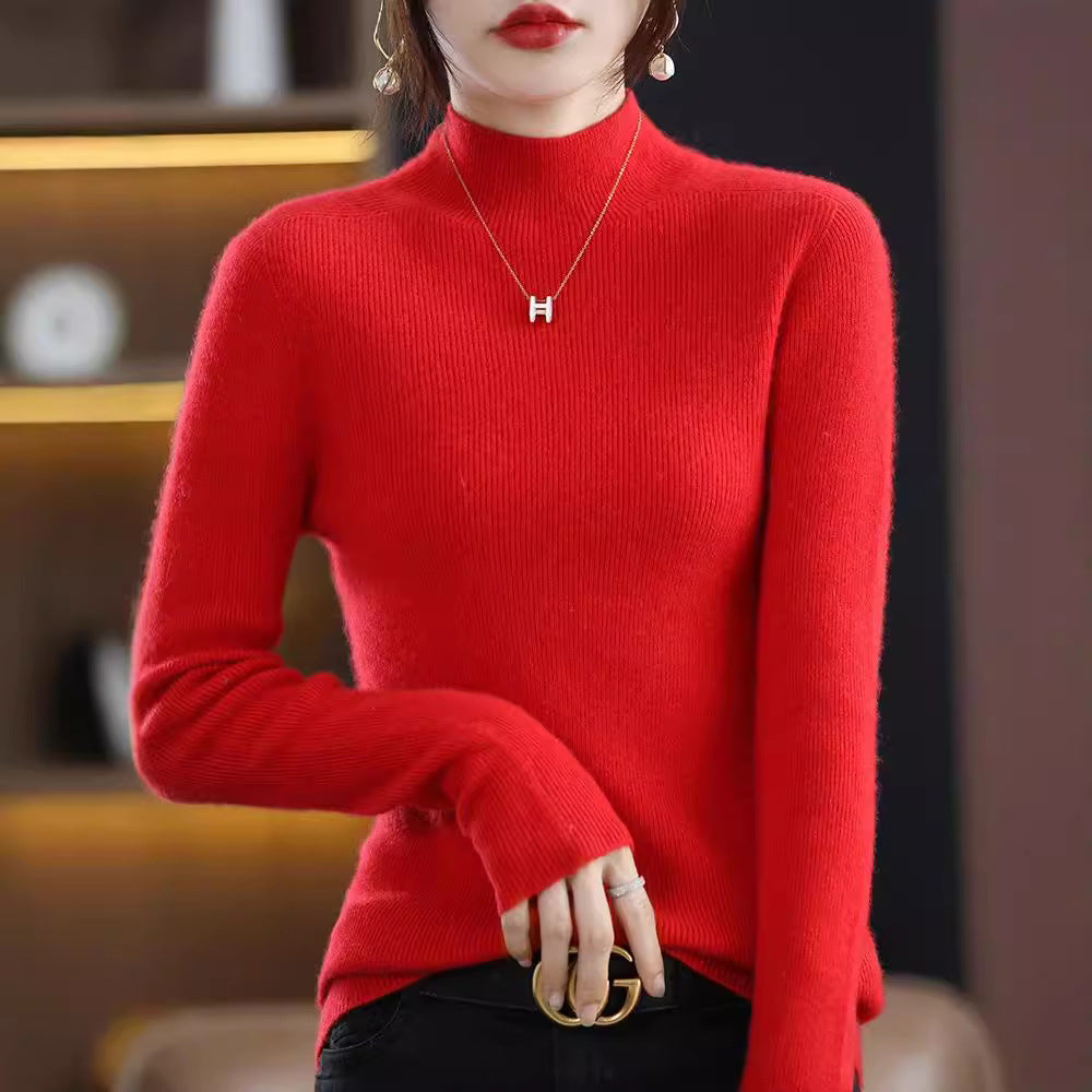 Damen Schmaler Kurzrollkragenpullover in kuscheliger Kaschmir‑Optik mit feiner Rippenstruktur Drune