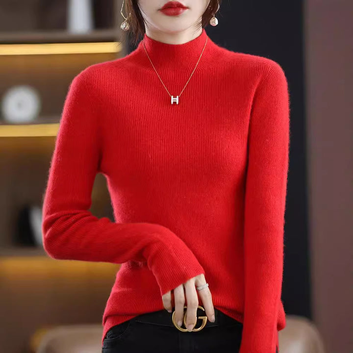 Damen Schmaler Kurzrollkragenpullover in kuscheliger Kaschmir‑Optik mit feiner Rippenstruktur Drune