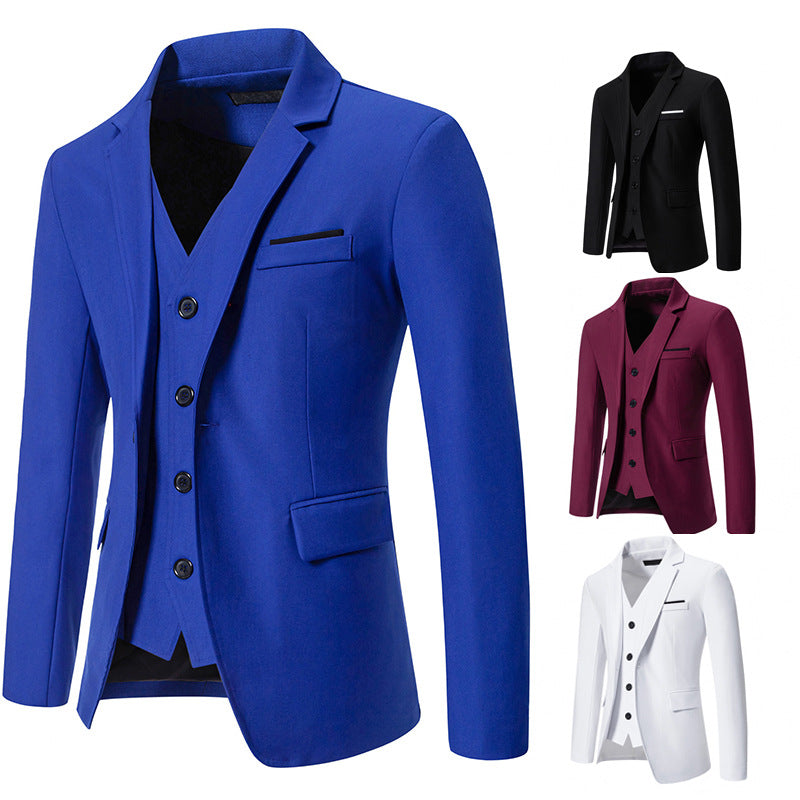 Herren nan elegantes Einreiher-Sakko mit passender Weste und schmalem Business-Schnitt Drune