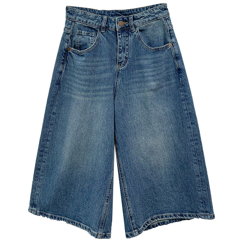 Damen Weite Denim Culottes Drune
