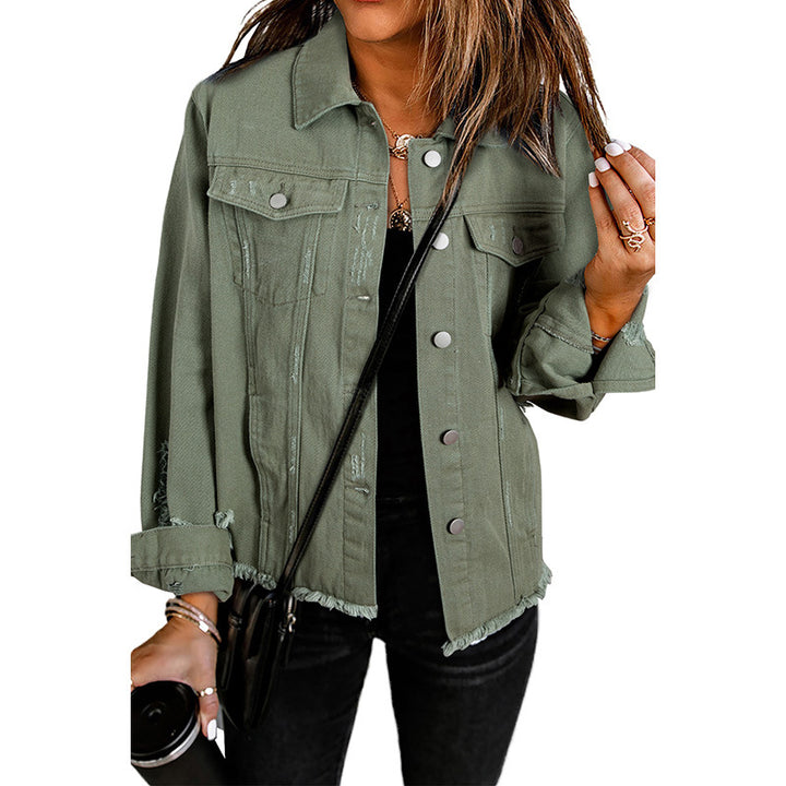 Damen Denim-Jacke mit lässigem Schnitt und funktionalen Taschen Drune