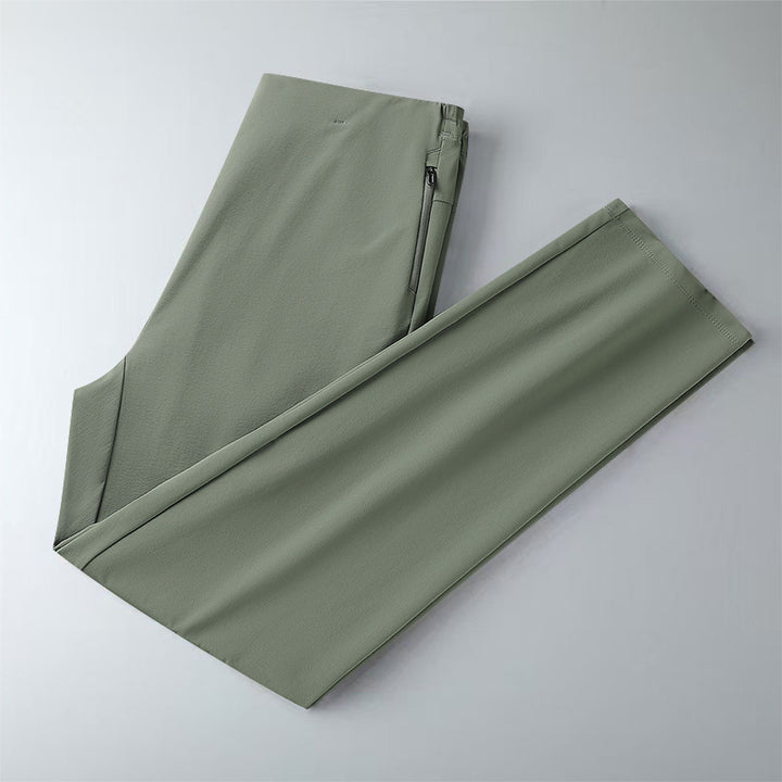 Damen Elegante Stretch-Hose mit Reißverschlusstasche und geradem Schnitt Drune