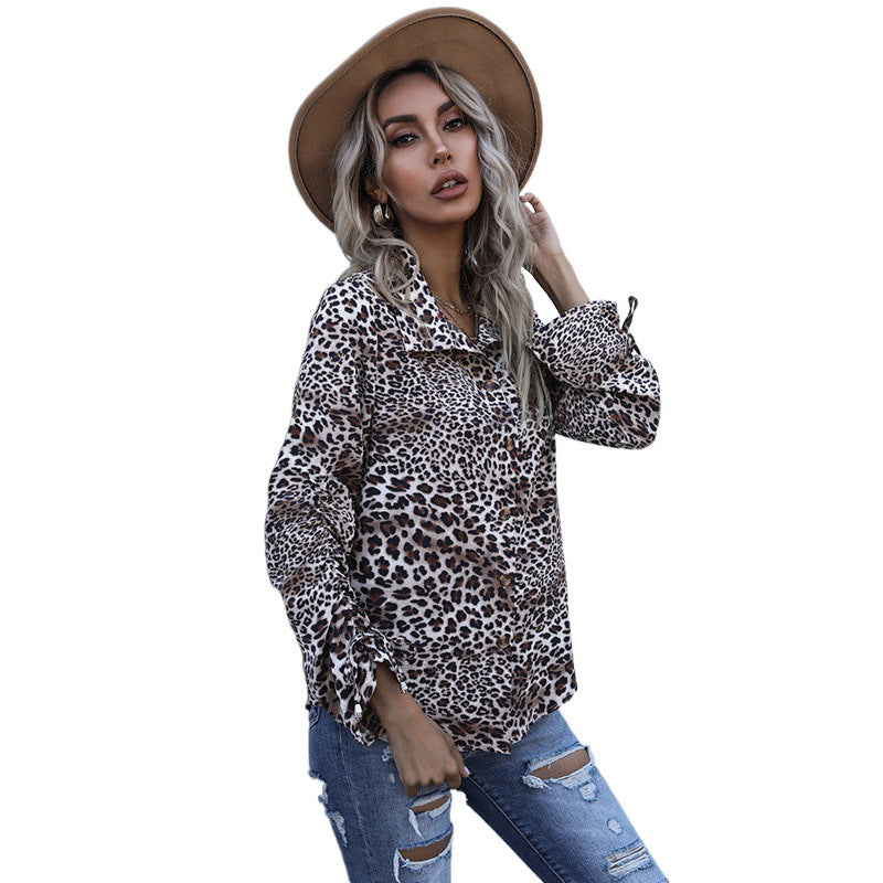 Damen Elegante Tiermuster Bluse Drune