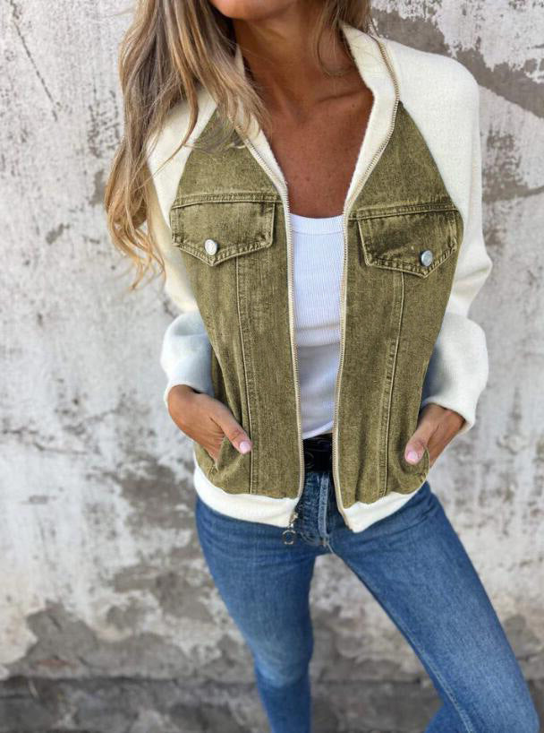 Drune | Gestrickte Patchwork Kapuzenjacke