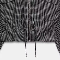Damen Kurzjacke mit Taillenzug, Stehkragen und aufgesetzten Taschen Drune