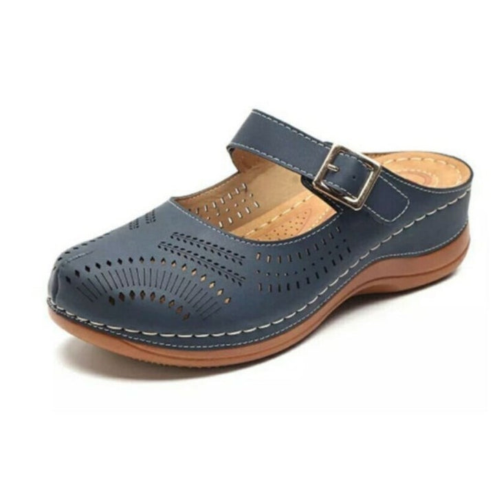 Damen Komfort Leder Clogs Sandalen Drune
