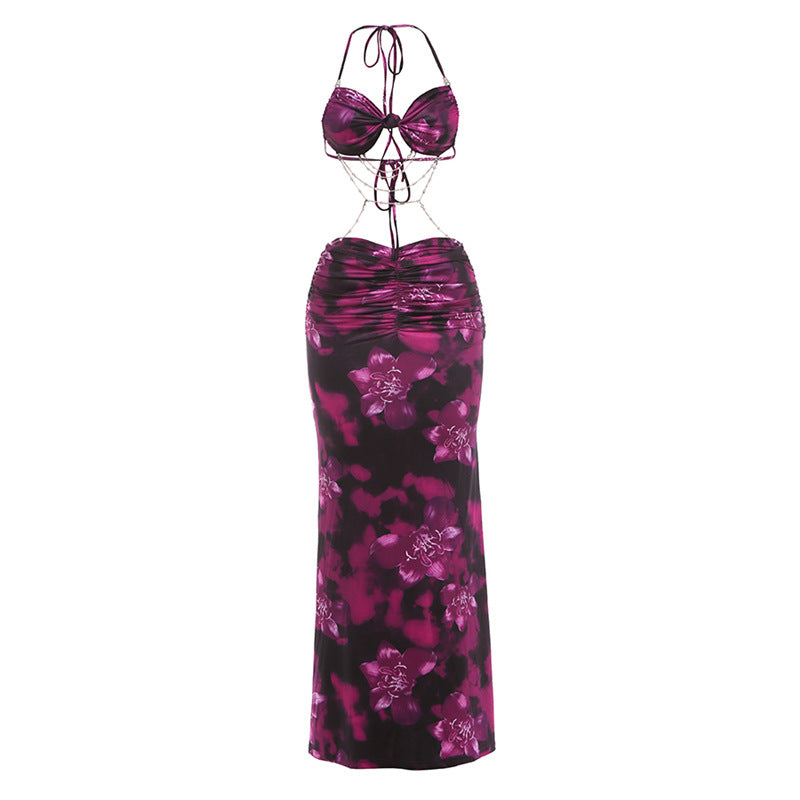 Damen Maxi-Kleid im Leoparden-Design mit raffiniertem Rücken Drune