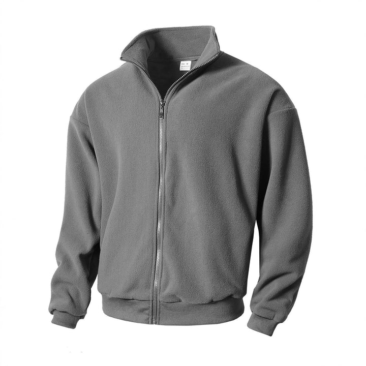 Herren Zip-Fleecejacke mit Stehkragen, durchgehendem Reißverschluss und gerippten Bündchen Drune