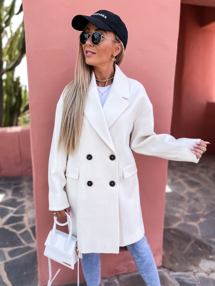 Damen eleganter und strukturierter Mantel im doppelten Design Drune