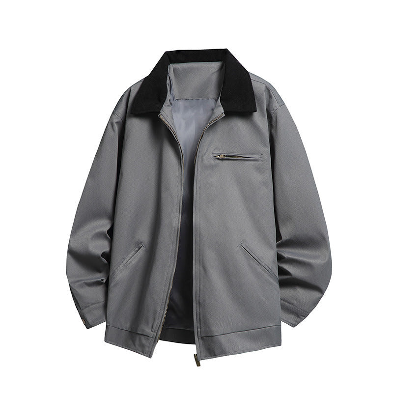 Herren Modische Übergangsjacke mit hohen Kragen und praktischen Taschen Drune