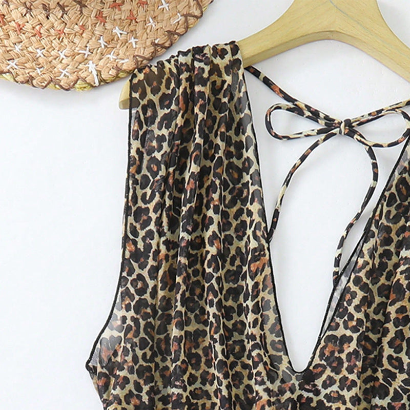 Damen Strandkleid mit Leopardendruck Drune