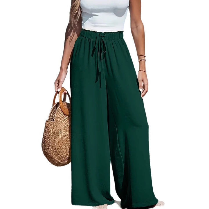 Damen weite und luftige Sommerhose mit elastischem Bund undSeitentaschen Drune