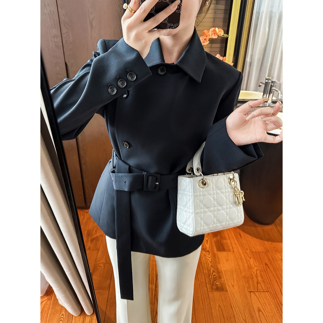 Damen Modischer Blazer mit Gürtel Drune