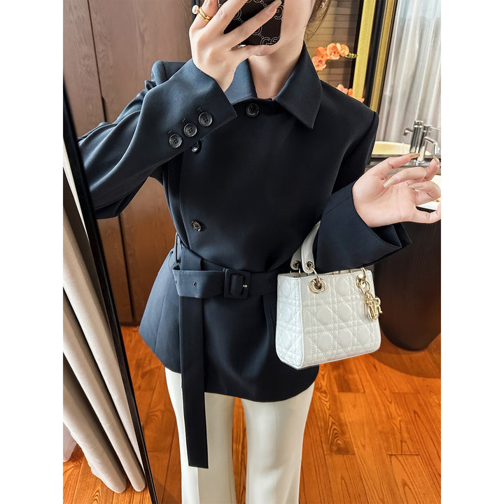 Damen Modischer Blazer mit Gürtel Drune