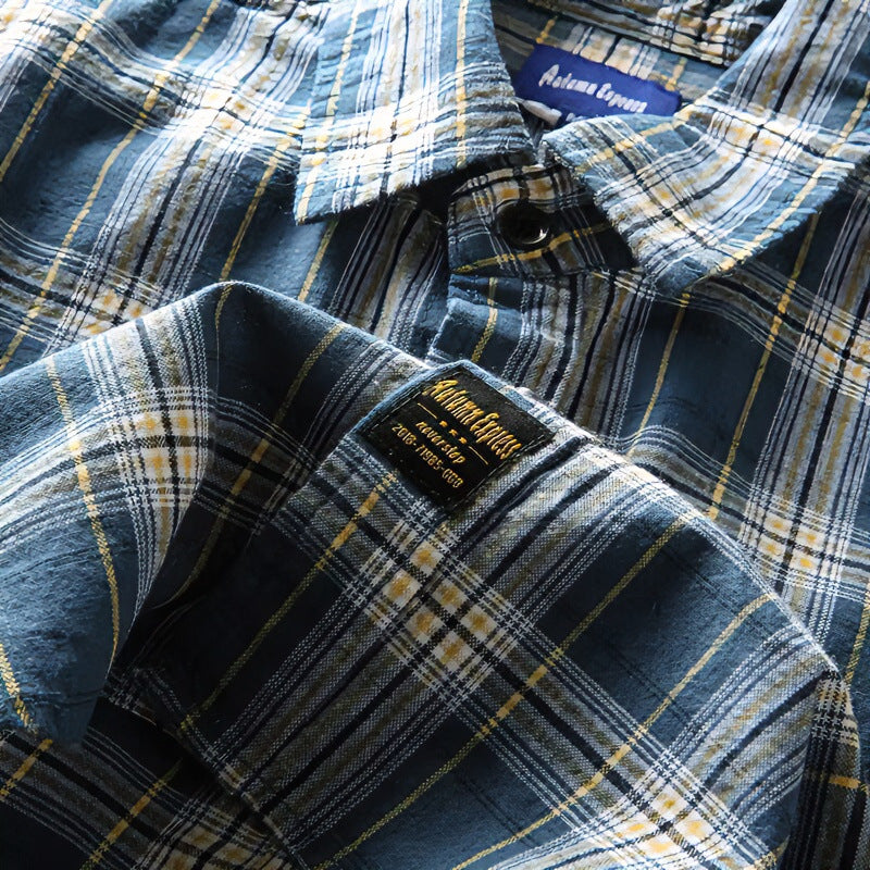 Herren Kariertes Flanellhemd mit Brusttaschen und Regular-Fit Drune