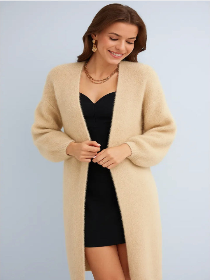 Damen Flauschiger Langarm Cardigan Drune