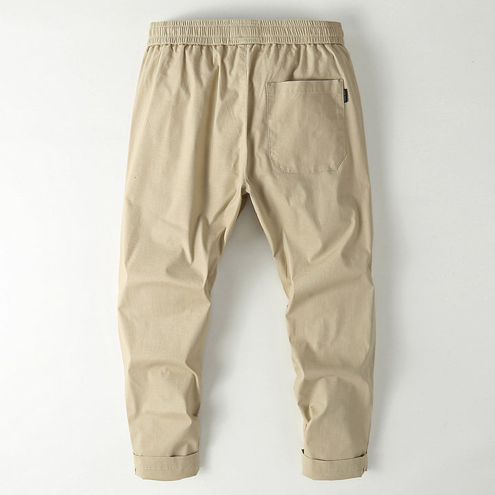 Herren Elastische Chino-Jogger mit tailliertem Tapered-Schnitt und aufgesetzter Gesäßtasche Drune