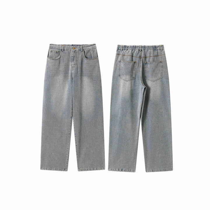 Damen Jeanshose mit weitem Bein, hoher Taille und vorderlichem Mittelschlitz Drune