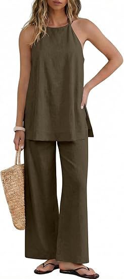 Damen Leichte und luftige Sommerhose mit Tanktop Drune