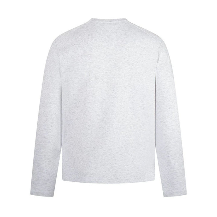 Herren Langarmshirt mit Rundhalsausschnitt aus meliertem Baumwollmix Drune