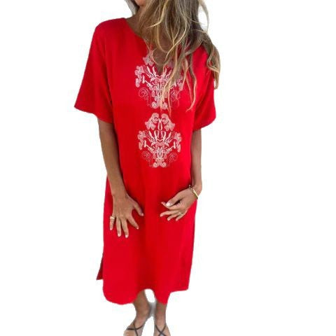 Damen Sommerliches Kleid mit aufwendiger Stickerei Drune