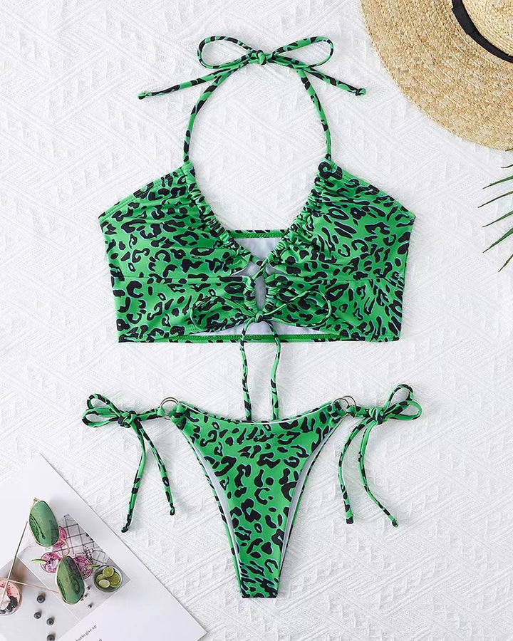 Damen Verspieltes Tiermuster Bikini-Set Drune