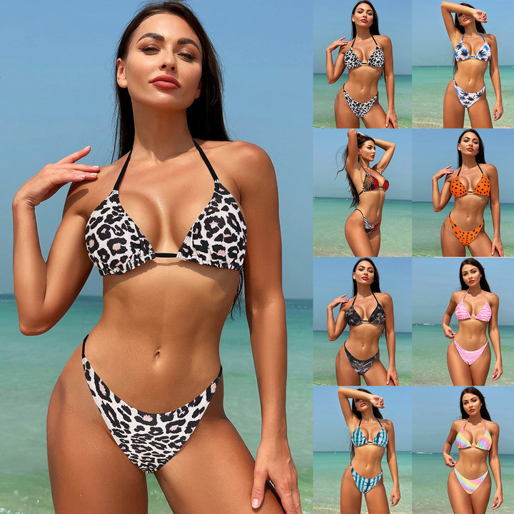 Damen Triangel-Bikini mit floralem Muster Drune
