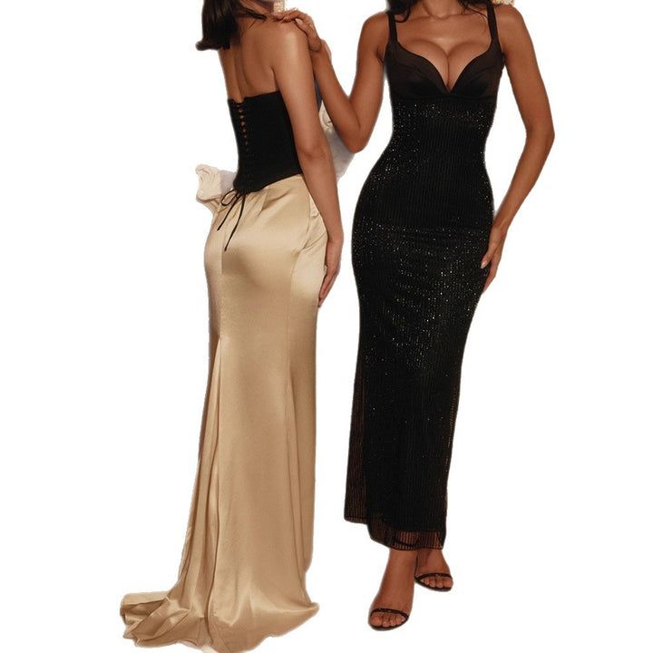 Damen Bandage-Kleid mit tiefem Ausschnitt Drune