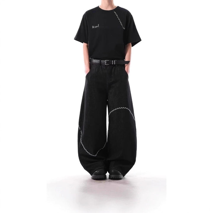 Herren Modische Weitbein-Hose mit einzigartigem Design Drune