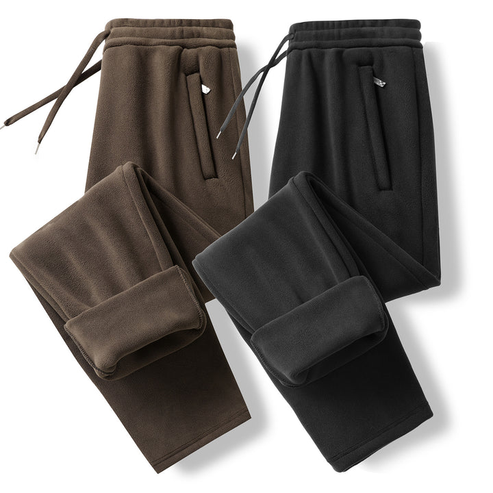 Herren Fleece-Jogginghose mit elastischem Bund, Kordelzug und gerippten Bündchen Drune