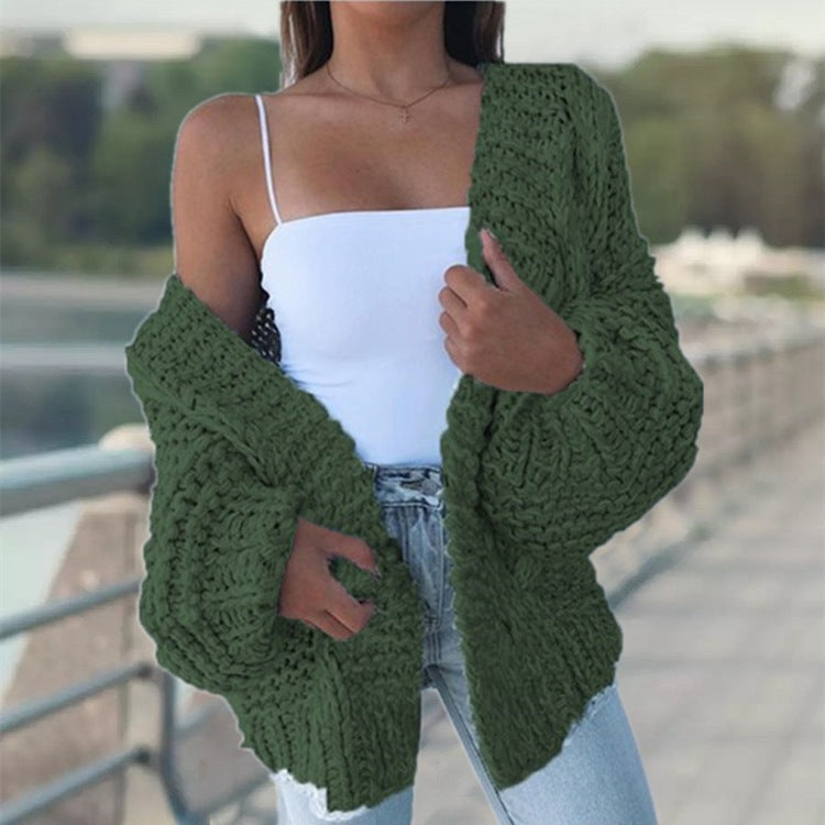 Damen Grobstrickjacke mit lässigem Schnitt und tiefen Taschen Drune