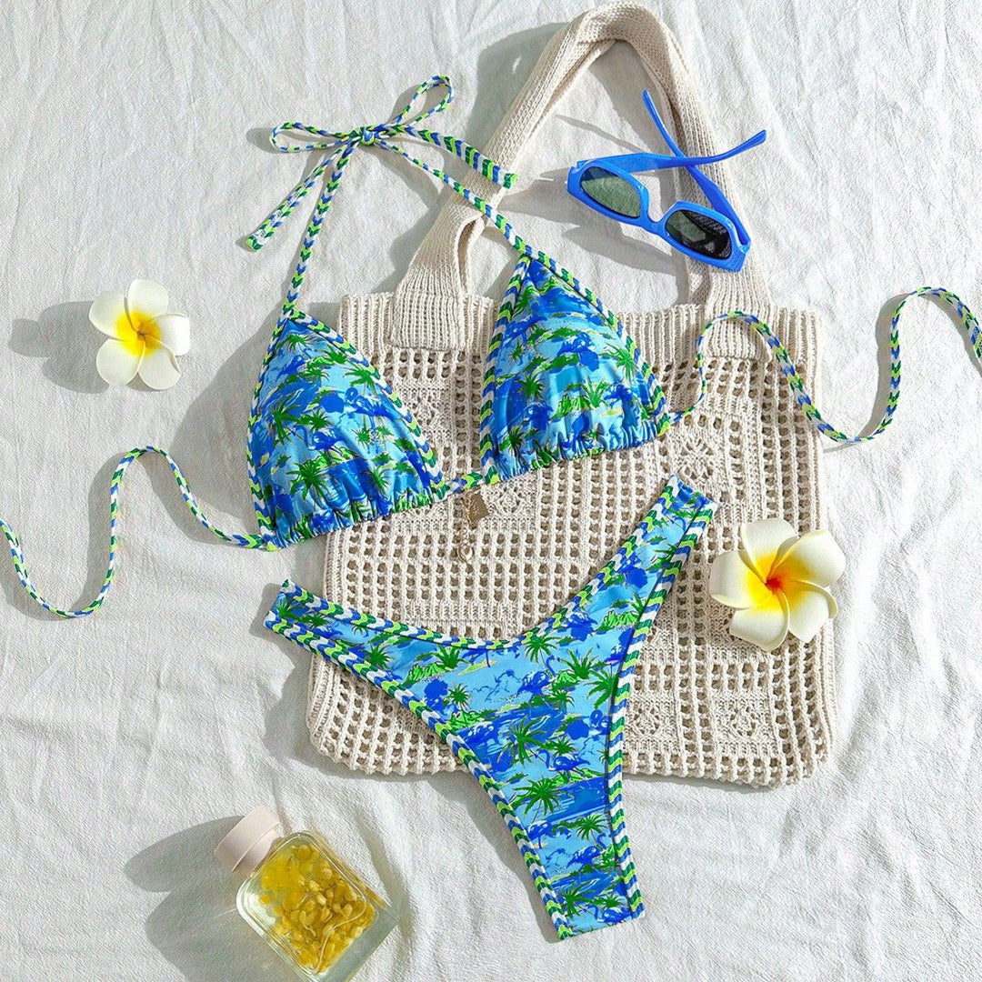 Damen Hochwertiger Triangel-Bikini mit maritimem Motiv Drune