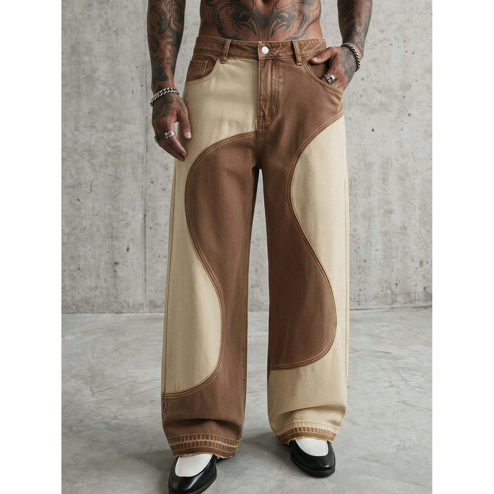 Herren Weit geschnittene Designer-Jeans Drune