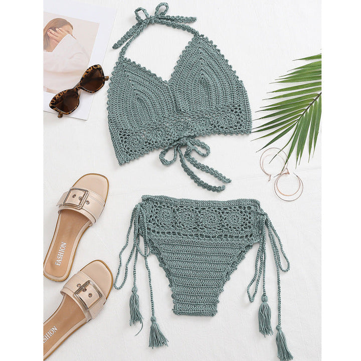 Damen Häkel-Bikini-Set mit tschedderstoff und verstellbaren Trägern Drune