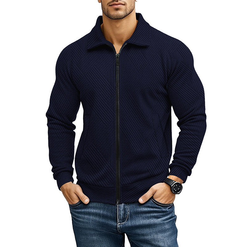 Herren bequeme und stylische Kapuzenjacke mit strukturiertem Gewebe Drune