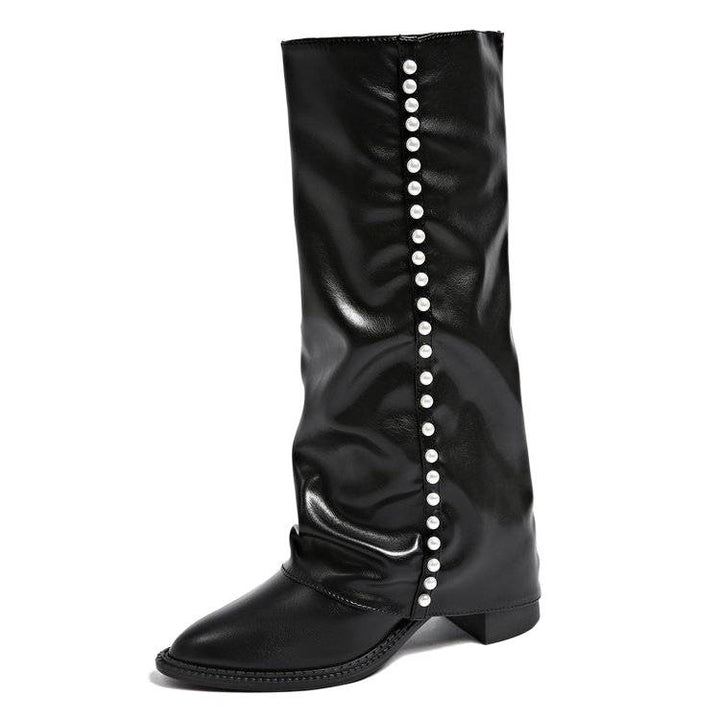 Damen Elegante und Verspielte Stiefel Drune